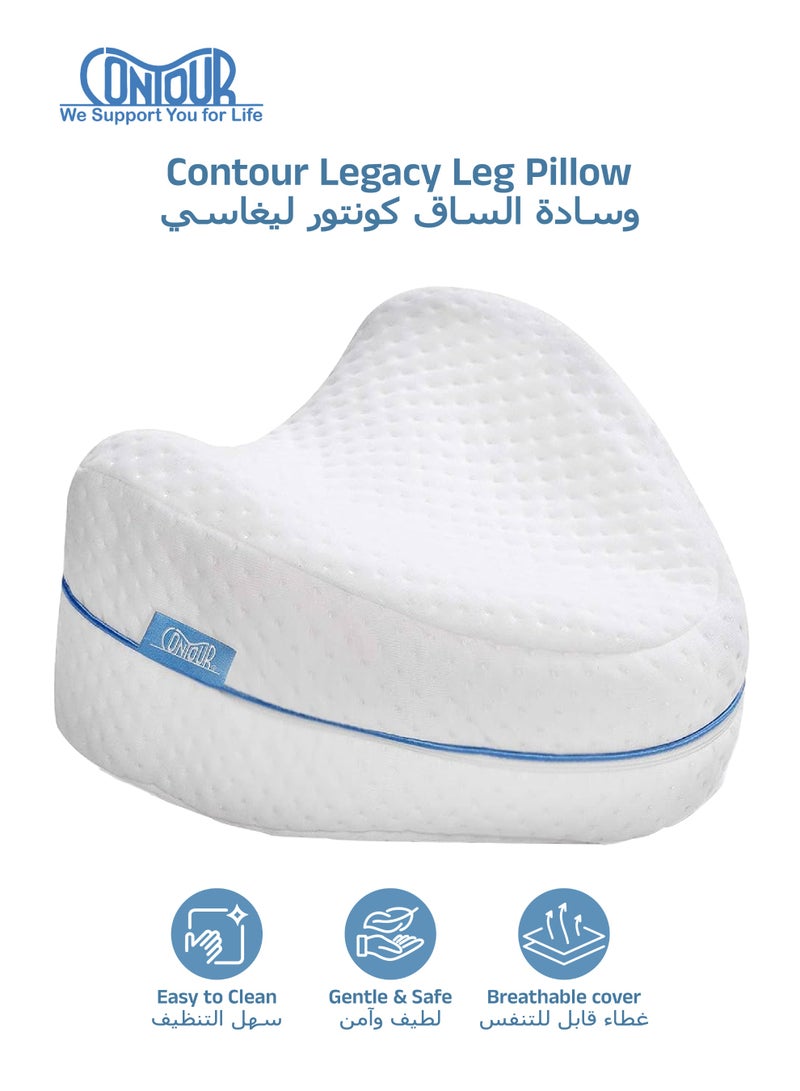 Contour Legacy Cool Gel Leg & Knee Pillow | Memory Foam Support | Sciatica & Joint Pain Relief | Cooling Technology | 53 x 22 x 10 CM | Ideal for Side Sleepers - Image 1