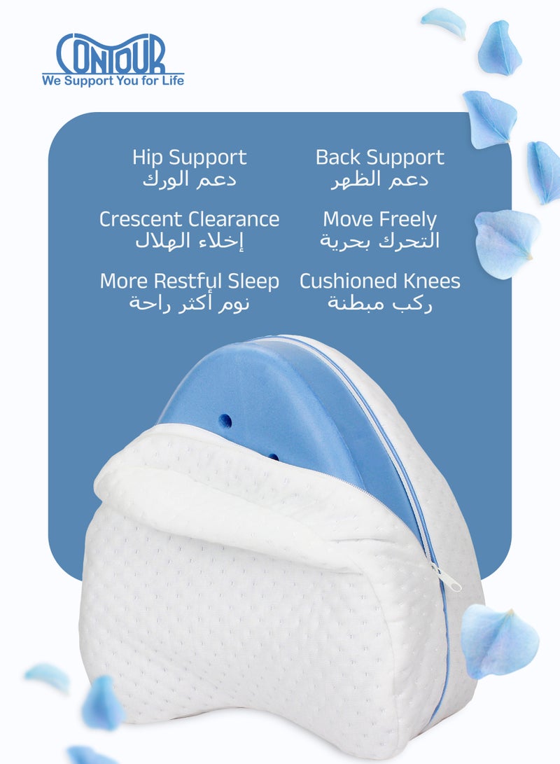 Contour Legacy Cool Gel Leg & Knee Pillow | Memory Foam Support | Sciatica & Joint Pain Relief | Cooling Technology | 53 x 22 x 10 CM | Ideal for Side Sleepers - Image 3