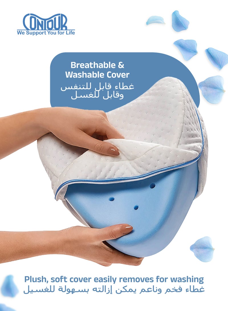 Contour Legacy Cool Gel Leg & Knee Pillow | Memory Foam Support | Sciatica & Joint Pain Relief | Cooling Technology | 53 x 22 x 10 CM | Ideal for Side Sleepers - Image 4