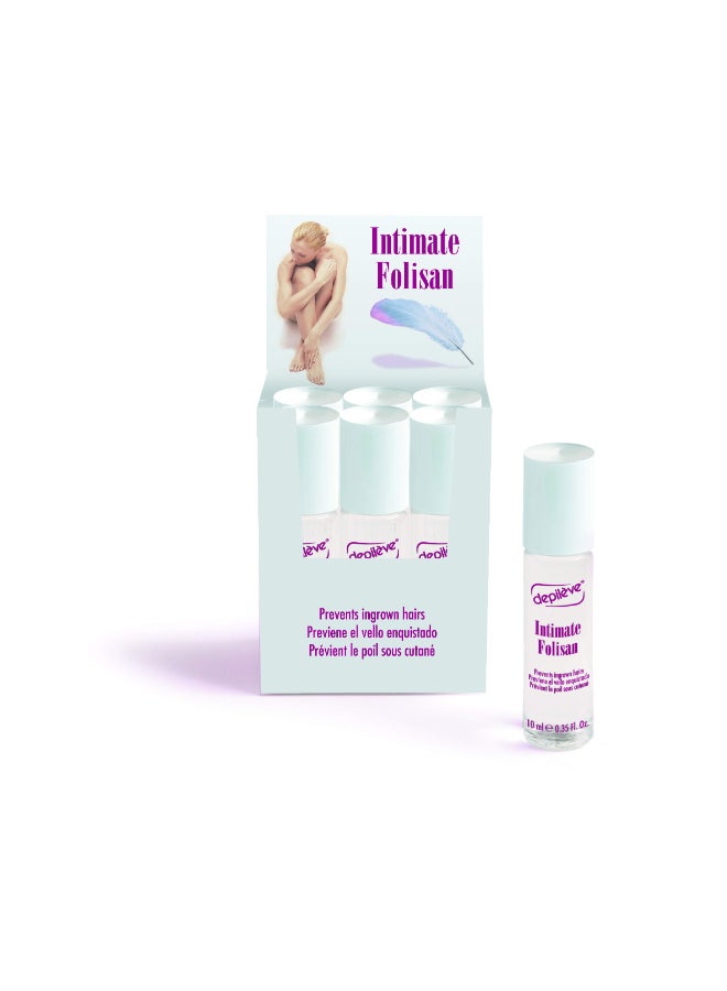 Depileve Intimate Folisan Post Wax Gel Rollon applicator Prevents Razor Burn Razor Bumps and ingrown Hair Ideal for Hardto Reach Areas Includes Six 10ml roll ons - Image 2