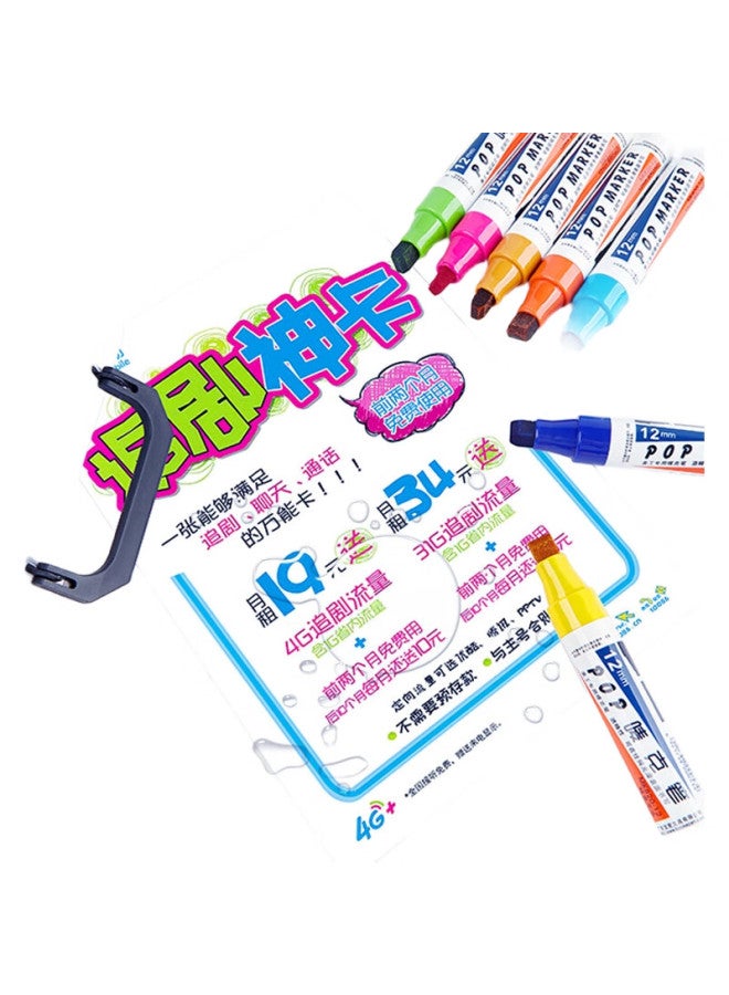 Baoke 12Mm 12-Color Pop Marker Set, Poster Advertising Drawing Pens, Colored Marker Pens, Mk820-12 - Image 2