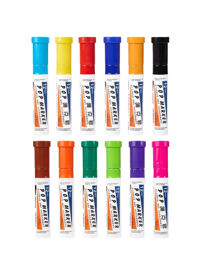 Baoke 12Mm 12-Color Pop Marker Set, Poster Advertising Drawing Pens, Colored Marker Pens, Mk820-12 - Image 3