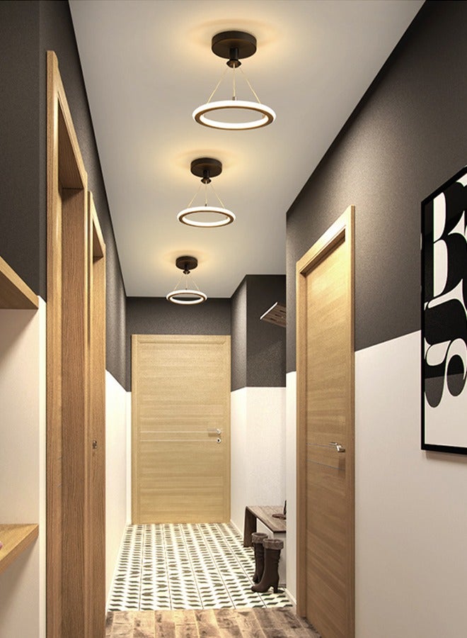 DUNISO ضوء سقف LED، ضوء ممر ثلاثي الألوان قابل للتعتيم، ضوء سقف حديث، 19 واط، موفر للطاقة، سهل التنظيف، مناسب للممرات، غرف المعيشة، غرف النوم، المطابخ، قطر 20 سم - Image 5