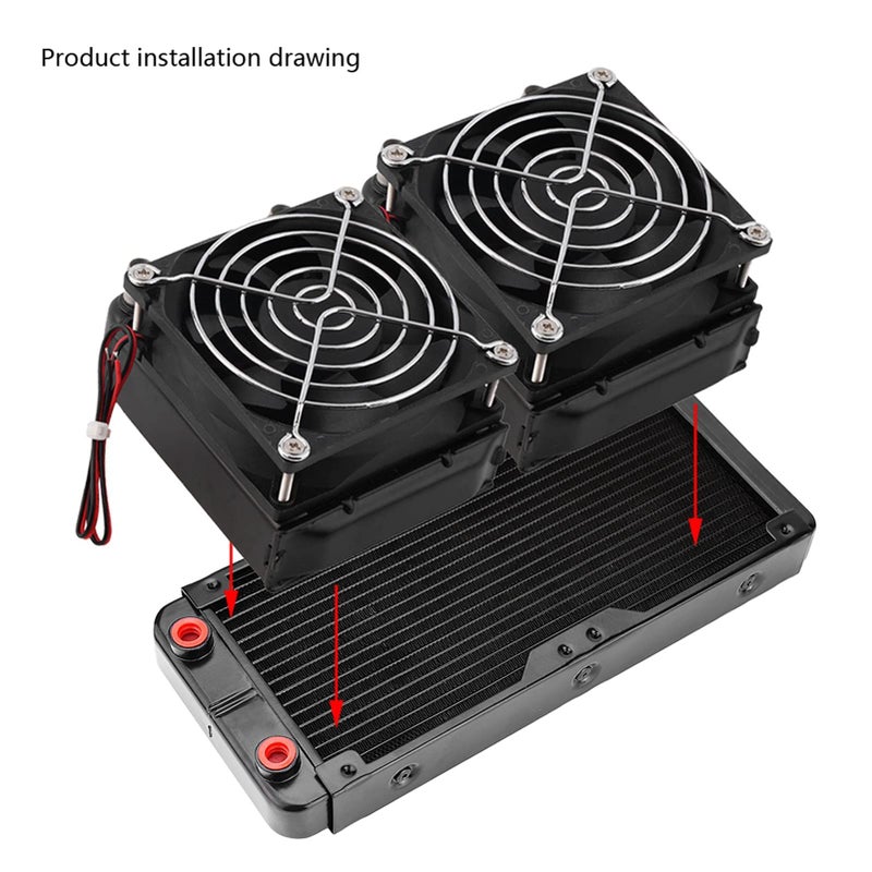 240mm Aluminum Water Cooling Radiator 18 Pipe G1 4 Thread CPU Heatsink - Image 4