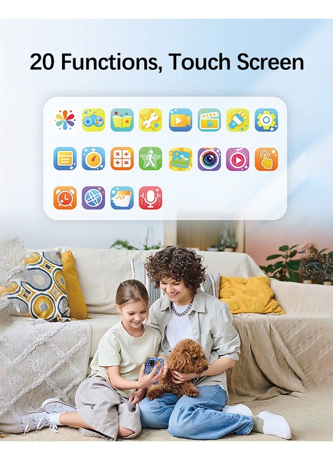 ألعاب الهواتف الذكية للأطفال للبنات والفتيان ، لعب الكاميرا 3-10 سنة مع كاميرا مزدوجة ، ألعاب التعلم التعليمي الألغاز MP3 مشغل الموسيقى هدايا عيد ميلاد للأطفال البنات والفتيان / عيد ميلاد لعب هدية الديناصور لطيفة للأطفال 3 4 5 6 7 8 سنة (بطاقة SD زرقاء / 8 جيجا بايت) - Image 5