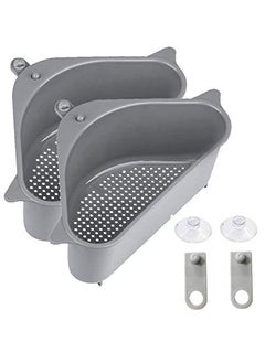 PAVITYAKSH Pavityaksh Sink Basket Strainer, Multi-Functional Kitchen Triangle Drain Sink Storage Rack, Corner Shelf Sink Sponge Holder (2 Pack)  - Image 1