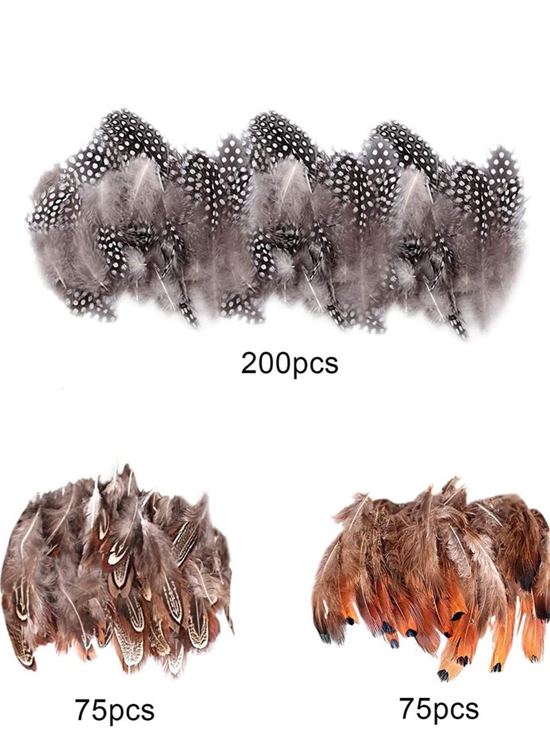 Excefore Brown Feathers, 350pcs Natural Speckled Feathers for DIY Dream Catcher Crafts, costumes, hats handicrafts, home decor, DIY decoration (Length 2-3.2") - Image 5