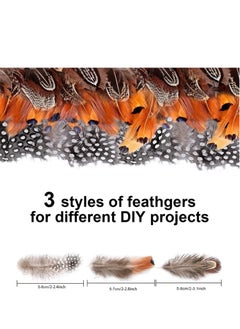 Excefore Brown Feathers, 350pcs Natural Speckled Feathers for DIY Dream Catcher Crafts, costumes, hats handicrafts, home decor, DIY decoration (Length 2-3.2")  - Image 2