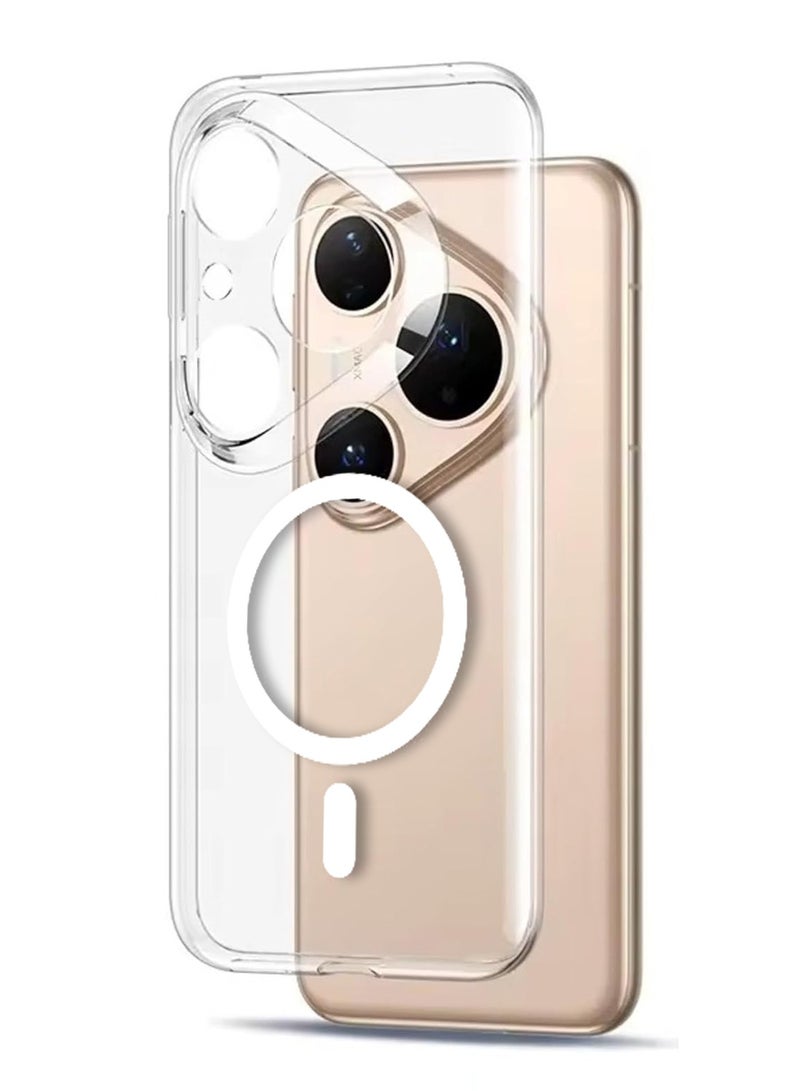 Techie Huawei Pura 80 5G Case with MagSafe – Slim, Anti-Yellowing Transparent Back Cover with Camera Lens Protection, Magnetic Holder Wireless Charging Compatible - Clear - Image 1