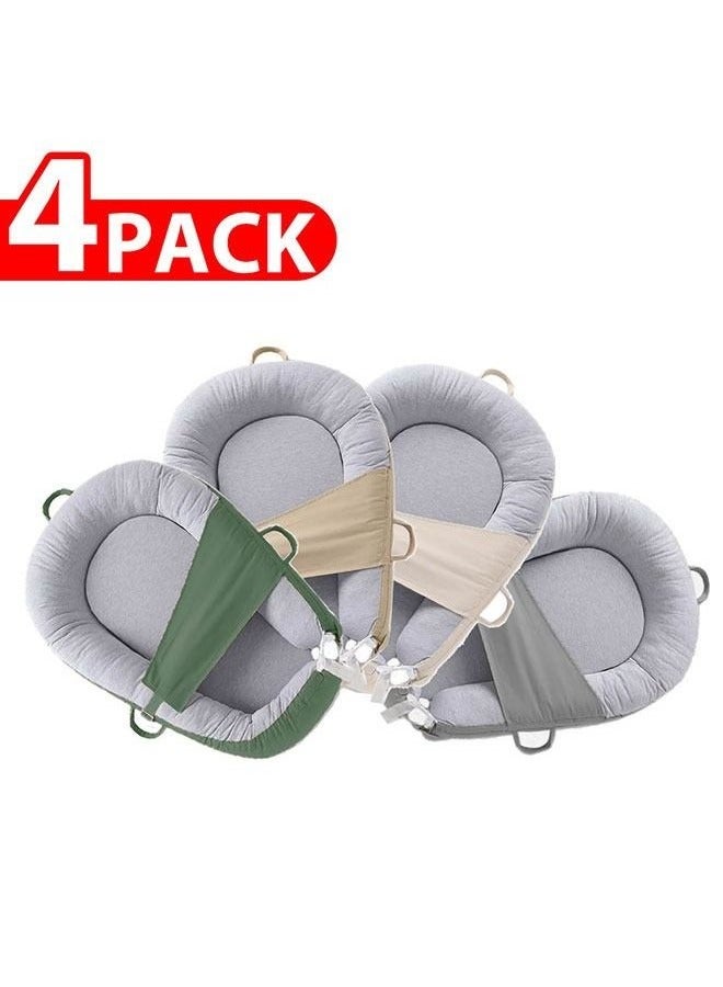CATANES 4 Pack Of Baby Newborn Lounger Pillow Bed Unisex Baby Buckle Multicolour