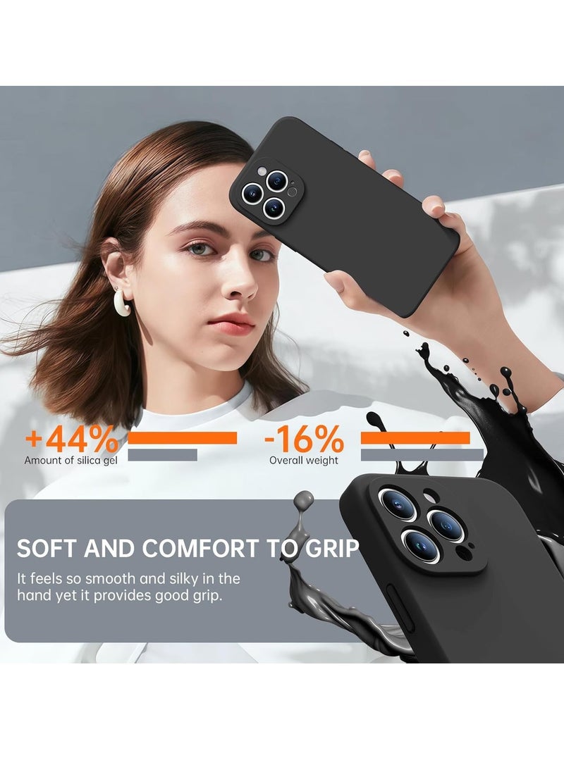 دوسالا حافظة iPhone 16 Pro Max مع 2 واقي شاشة - متوافقة مع MagSafe، حماية محسّنة للكاميرا، حافظة واقية من السيليكون السائل (6.9 بوصات) - باللون الأسود - Image 3