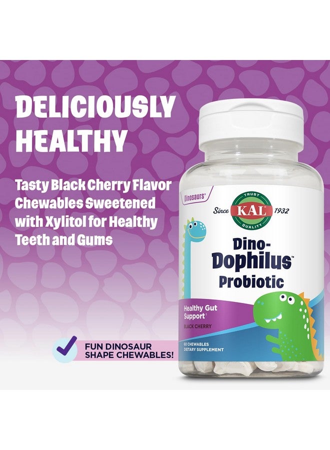 KAL DinoDophilus Probiotics for Kids, Kids Probiotic with 2 Billion CFU, Chewable Kids Probiotics with Natural Black Cherry Flavor for Gut Health and Digestion Support, 60 Servings, 60 Chewables - Image 4