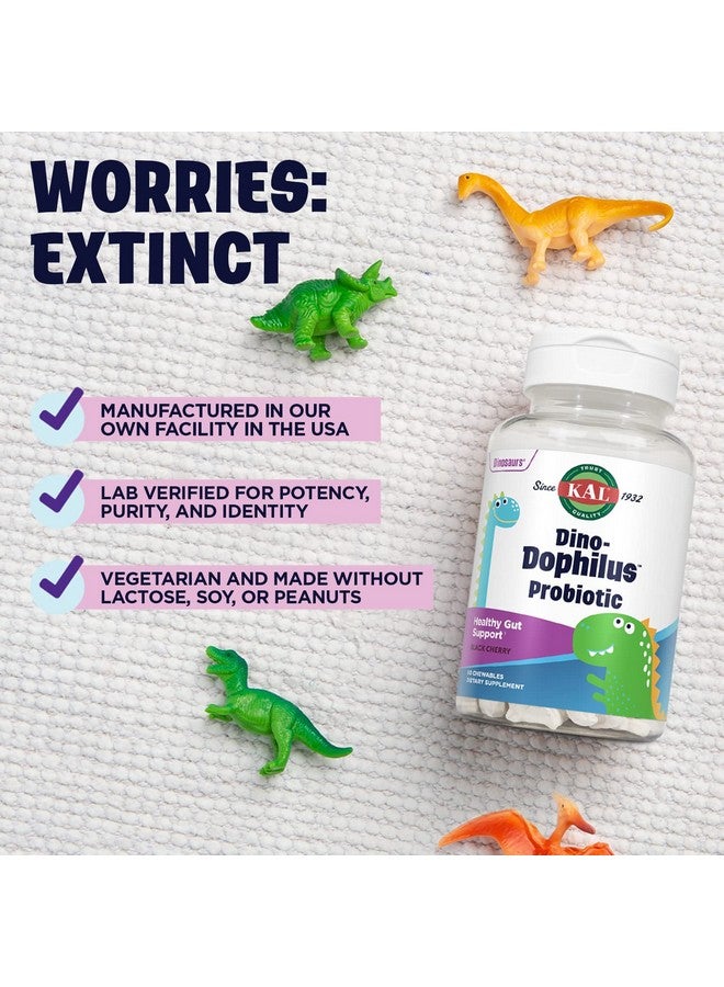 KAL DinoDophilus Probiotics for Kids, Kids Probiotic with 2 Billion CFU, Chewable Kids Probiotics with Natural Black Cherry Flavor for Gut Health and Digestion Support, 60 Servings, 60 Chewables - Image 5
