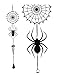 Ebros Gift Arachnid Spider Web Cobweb Black Coated Steel Metal Wall Hanging Wind Chime with Beads Home and Patio Decor - Image 2