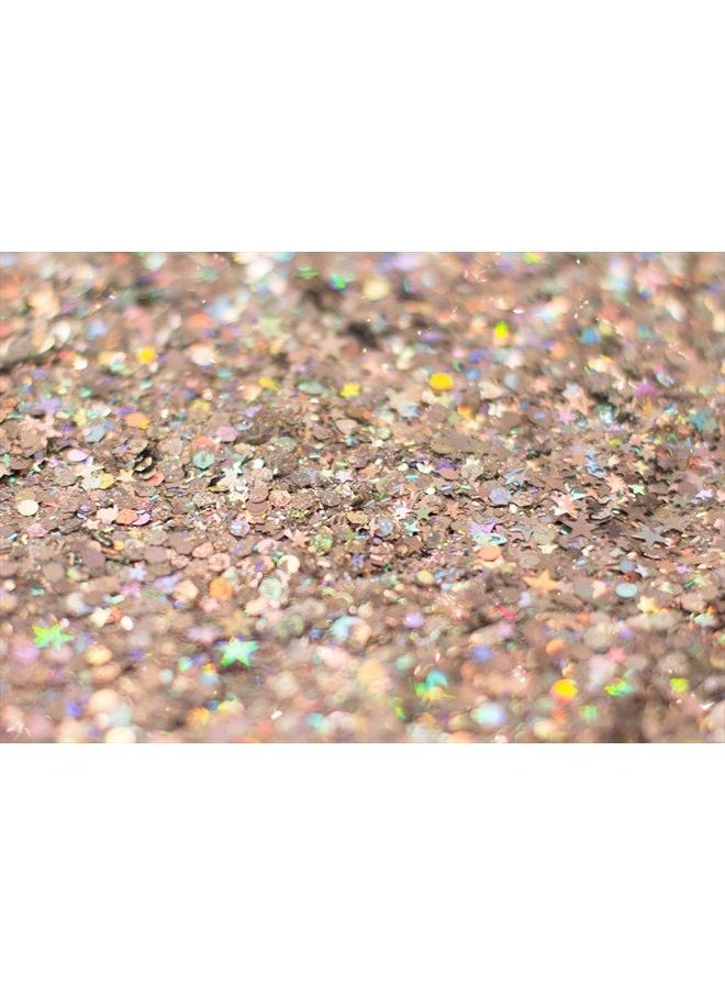 KARIZMA - Holographic Silver Body Glitter. 30g Chunky Face Glitter, Hair Glitter, Eye Glitter and Body Glitter for Women. Rave Glitter, Festival Accessories, Cosmetic Glitter Makeup. Loose Glitter Set - Image 1