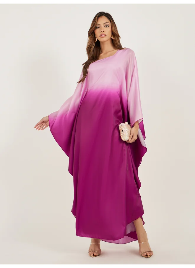أميرة Amirah Ombre Organza Square Neck Kaftan