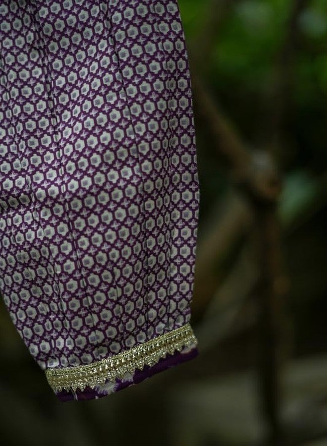 VeraA Alia Bhatt Style Top with Afghani Pants Ethnic Set for Girls | Printed Cotton Indo| Perfect for Festive Occasions - Image 3