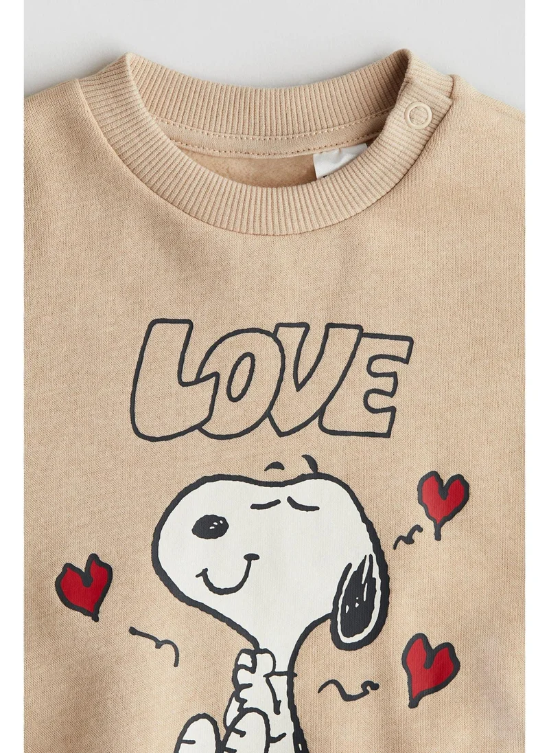 اتش اند ام Print-motif sweatshirt