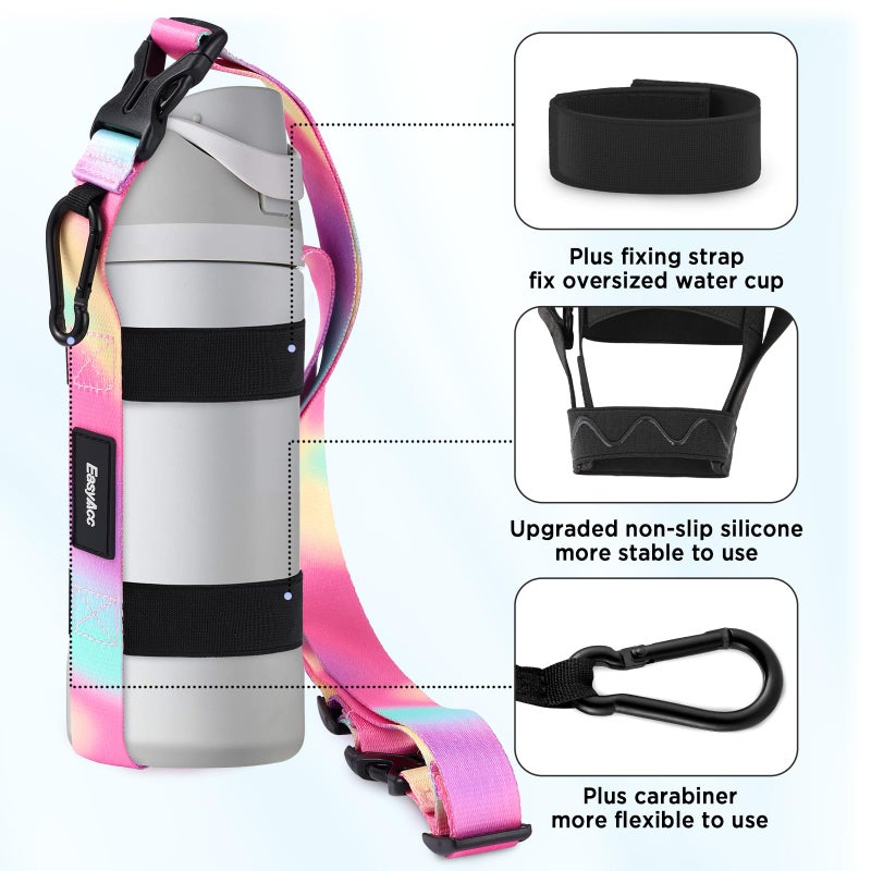 EasyAcc Water Bottle Holder Strap Sling, for Owala FreeSip 24 32 40 oz, Hydro Flask, Cirkul, Yeti, Stanley Flip, Universal Water Bottles, with Carabiner, for Walking Curise Travel (Bottle Excluded) - Image 3