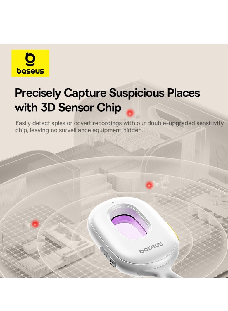 Baseus Advanced Hidden Camera Detector with Dual Infrared Light Detection, 3D Sensing Chips & Built-in Vibration Sensor, Ultimate Hotel Anti-Camera & Anti-Peeping Tool for Enhanced Privacy Protection, Featuring Ultra-Long 6-Month Battery Life for Maximum Security- White - Image 3
