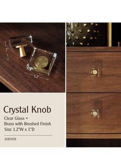 Y&D Glass Crystal Knobs, Cabinet Knobs and Pulls, Oval for Dresser Drawers, Brass Drawer Pull Handle Gold Furniture Hardware Kitchen 6 Pack  - Image 5