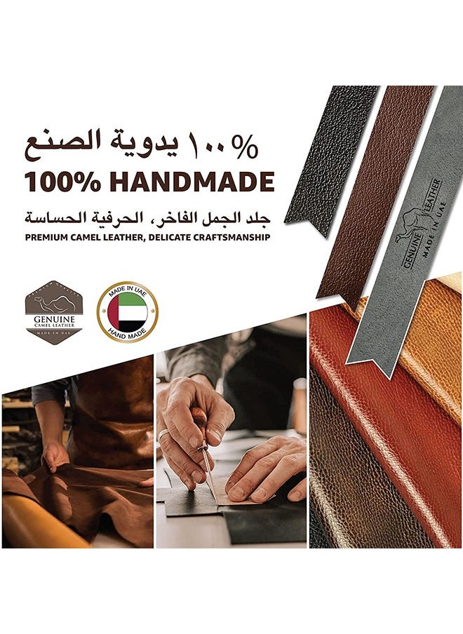 LeArt Genuine Camel Leather Bookmarks - Handmade Bookmark Leather (15x2 cm) | Bookmarks for Adults, Kids, Readers, Men & Women | Gifts for Book Lovers (Green, Blue & Maroon)  - Image 5