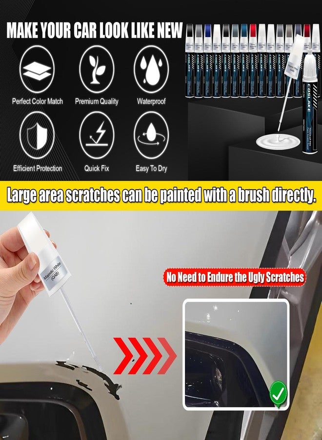 COSLAKE Car Touch Up Paint(Majestic White(QAB)) for INFINITI, Car Paint Scratch Repair Kit, Quick & Easy Solution to Repair, 2 in 1 Scratch Remover Pen with 2PCS Disposable Micro Applicators - Image 4