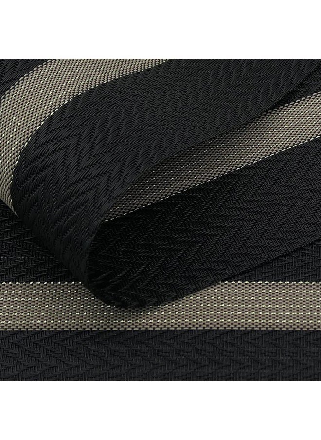 WAOKN Black Placemats Set of 6 - Washable Easy-to-clean Vinyl Placemats - Heat-resistant PVC Placemats - Table Mat 45x30 cm (Black and Gold)  - Image 4