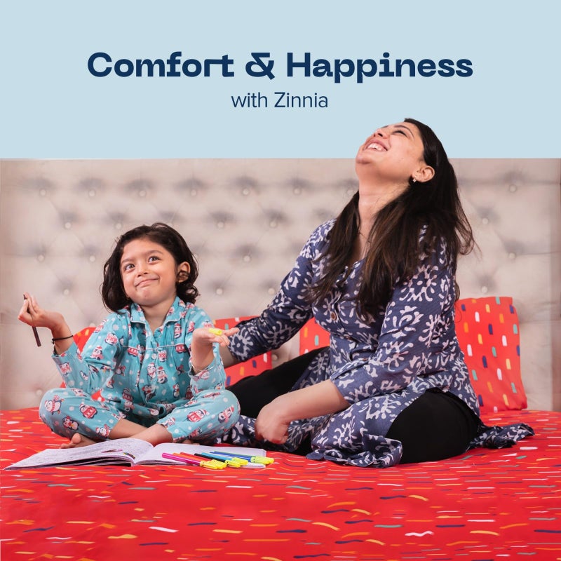 ZINNIA Super Soft Microfibre Printed bedsheet with 2 Pillow Cover - Double 229 x 254 CM (Stroke Red) - Image 5