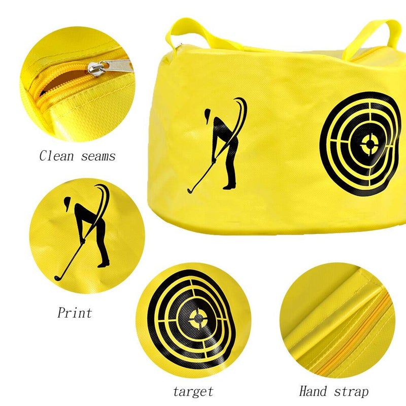ASENVER Golf Swing Impact Trainer Bag Golf Power Smash Bag (Yellow- Target Pattern) - Image 2