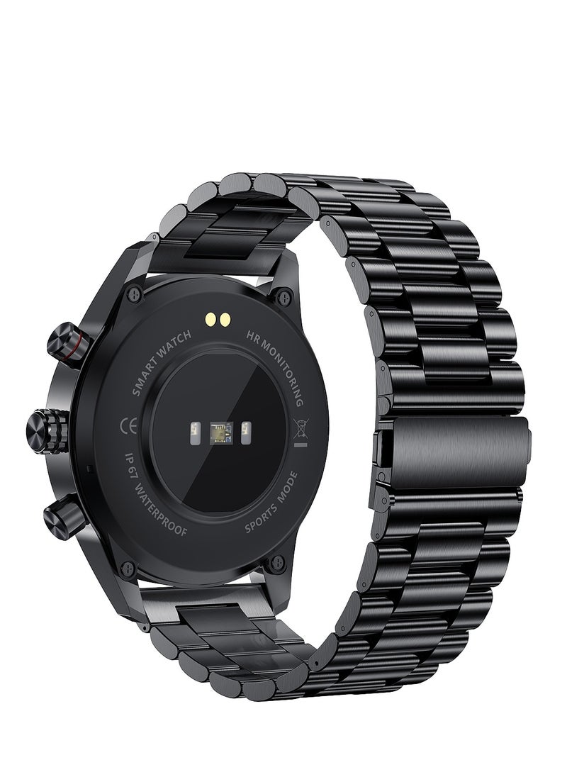 LIGE New HD TFT Screen Smart Watches for Men's Business Bluetooth Call Sleep Sports Heart Rate Blood Pressure Fitness Tracker Waterproof Multi-function Steel Black  - Image 2