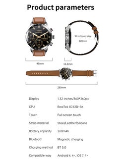 LIGE New HD TFT Screen Smart Watches for Men's Business Bluetooth Call Sleep Sports Heart Rate Blood Pressure Fitness Tracker Waterproof Multi-function Steel Black  - Image 4