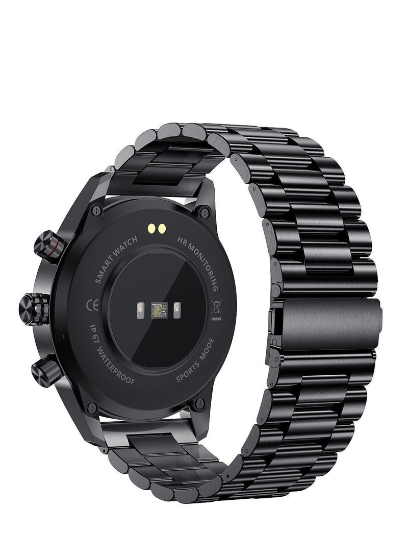 LIGE New HD TFT Screen Smart Watches for Men's Business Bluetooth Call Sleep Sports Heart Rate Blood Pressure Fitness Tracker Waterproof Multi-function Steel Black - Image 2