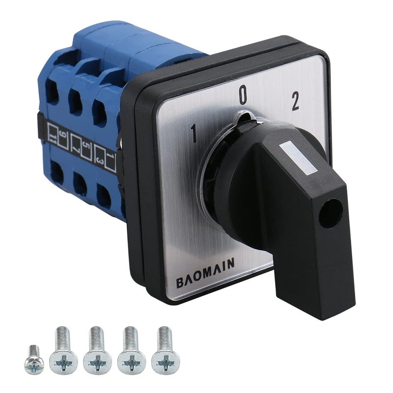Baomain 660V 20A On-Off-On 3 Positions 12 Terminals Changeover Control Rotary Cam Switch SZW26-20/D303.3 - Image 1