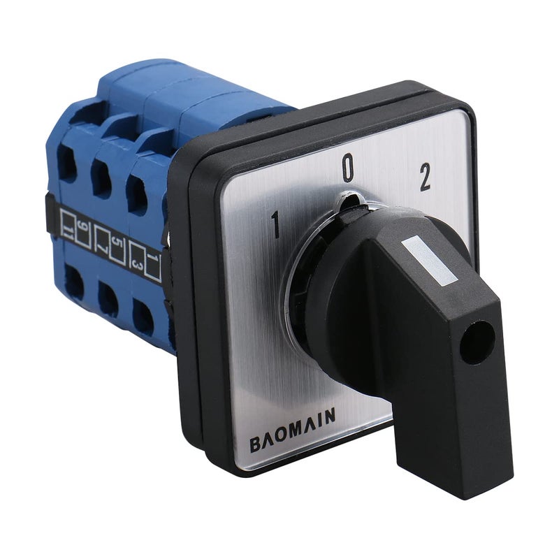 Baomain 660V 20A On-Off-On 3 Positions 12 Terminals Changeover Control Rotary Cam Switch SZW26-20/D303.3 - Image 4