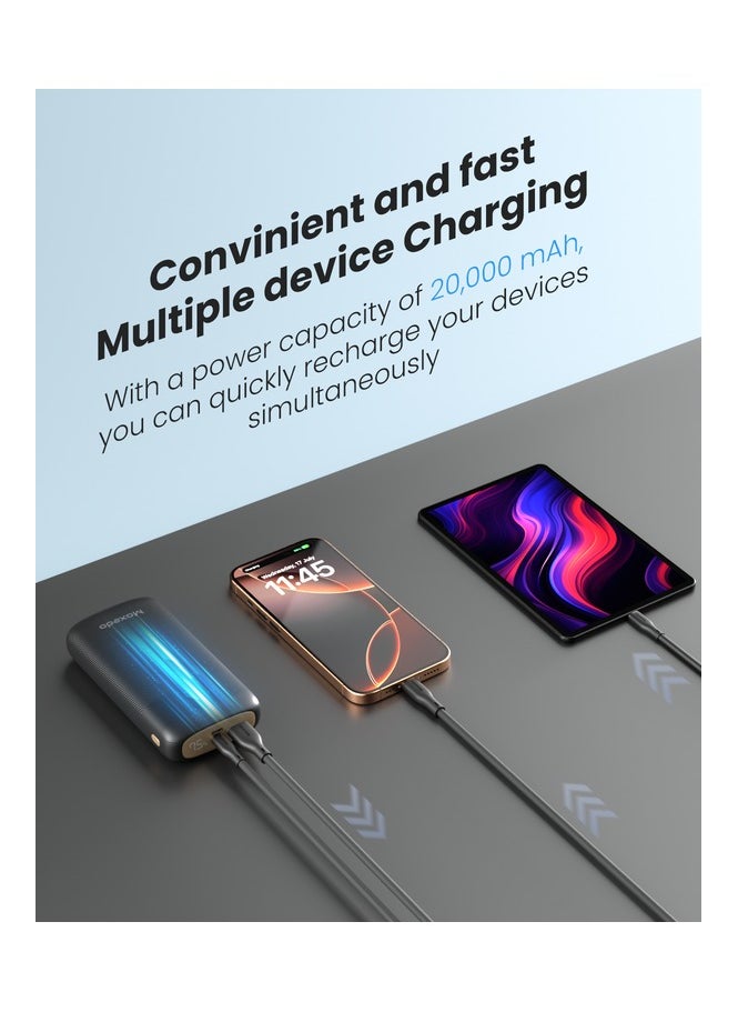 Moxedo Moxedo Porta-Go Powerbank 20,000 mAh 20W Power Delivery Micro USB/USB-A/USB-C Ports with LED Battery Display Compatible for iPhone, iPad, Airpods, Android and Samsung  - Image 3