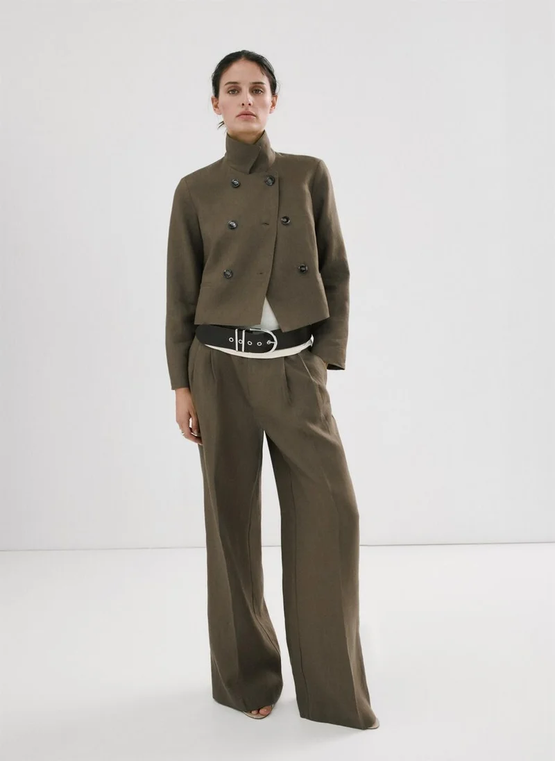 MANGO  Double-Breasted Linen Jacket for Women | Best Price UAE