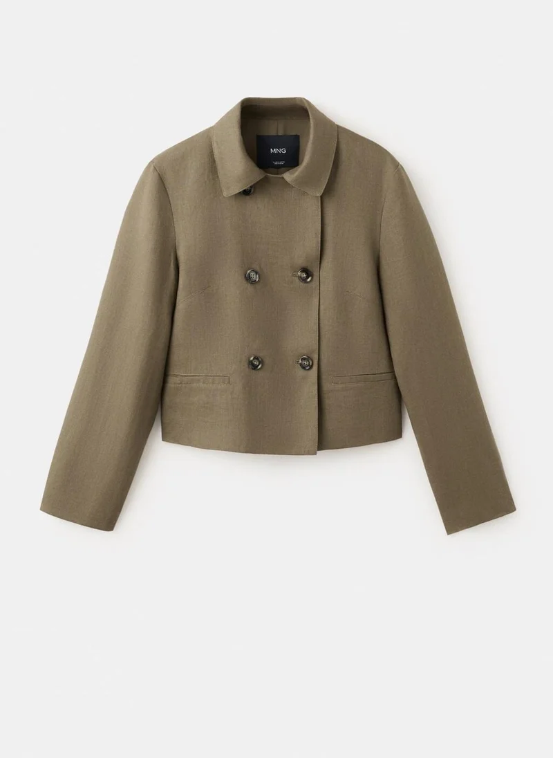 MANGO  Double-Breasted Linen Jacket for Women | Best Price UAE
