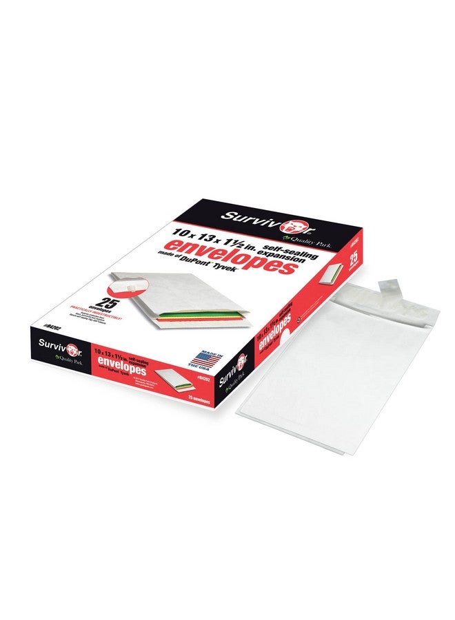 كوالتي بارك Survivor خفيف الوزن 14 رطل Tyvek مفتوح النهاية 1.5 بوصة بريد توسيع 13 1/2 غطاء مربع إغلاق Redistrip 10 X 13 أبيض 25/صندوق - Image 3