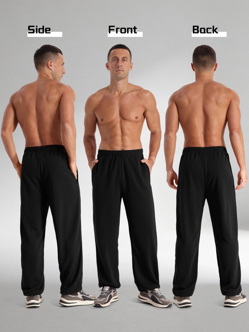 Aocku 4 Pack Mens Sweatpants Athletic Mens Joggers Sweat Pants with Pockets Drawstring Workout Gym Pants, Color B L - Image 2