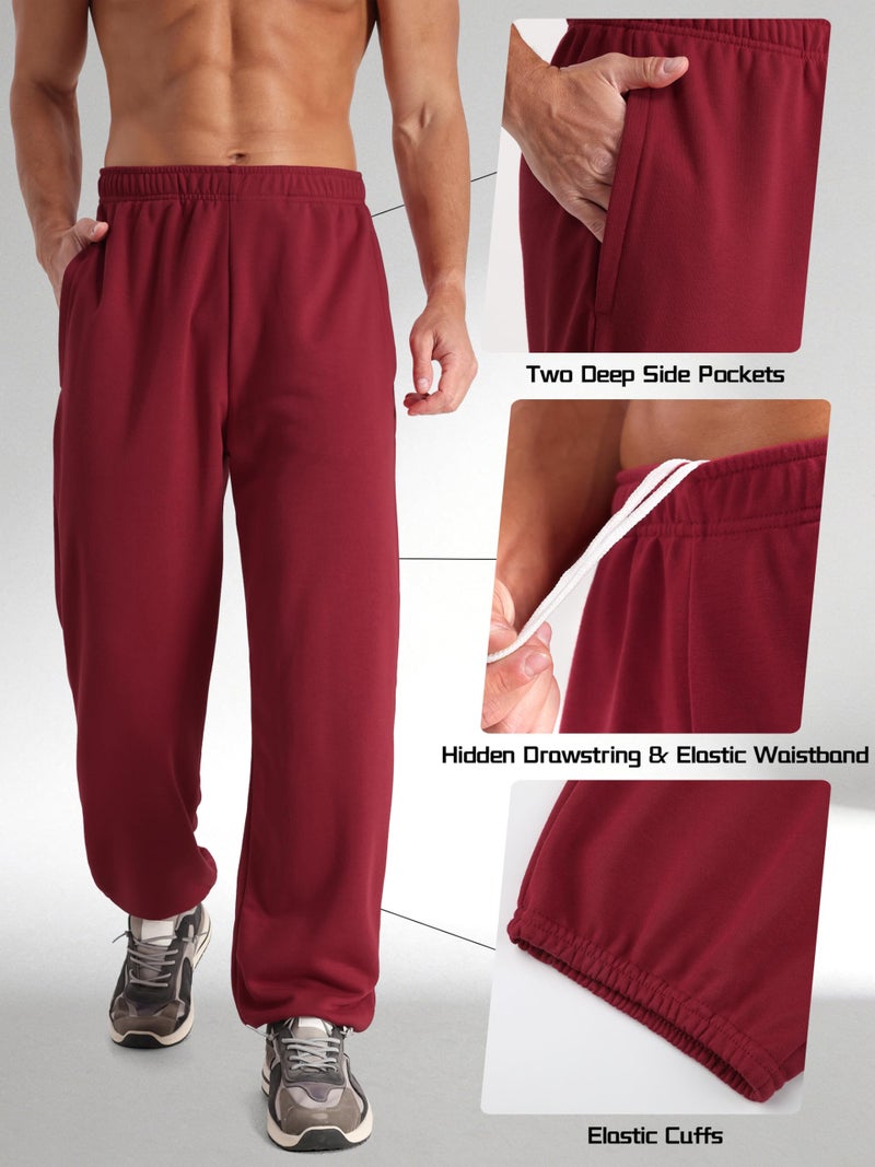 Aocku 4 Pack Mens Sweatpants Athletic Mens Joggers Sweat Pants with Pockets Drawstring Workout Gym Pants, Color B L - Image 4