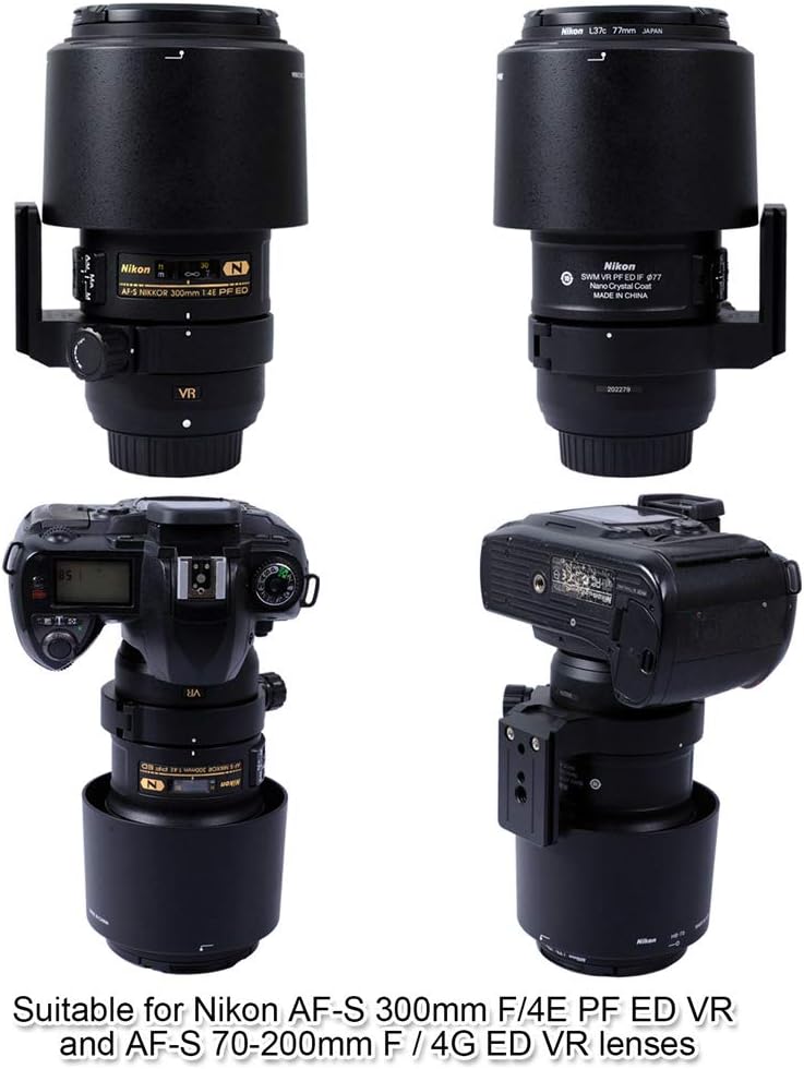 iShoot Lens Collar Support Tripod Mount Ring for Nikon RT-1 Nikkor AF-S 300mm F/4E PF ED VR and AF-S 70-200mm F/4G ED VR-Bottom Quick Release Plate Feature Compatible with ARCA-Swiss 39mm Fit Ball Head - Image 5
