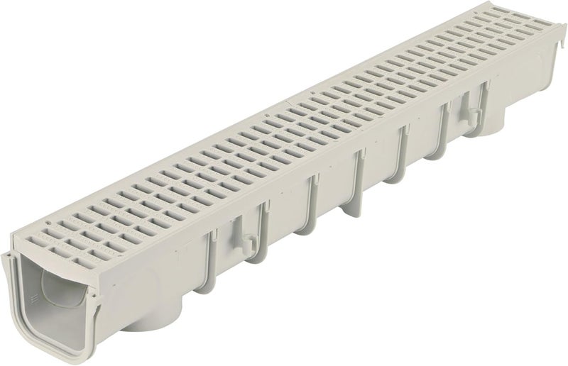 NDS Pro Series 5-Inch Channel Drain Kit with Gray Plastic Grates and End Caps - Image 1