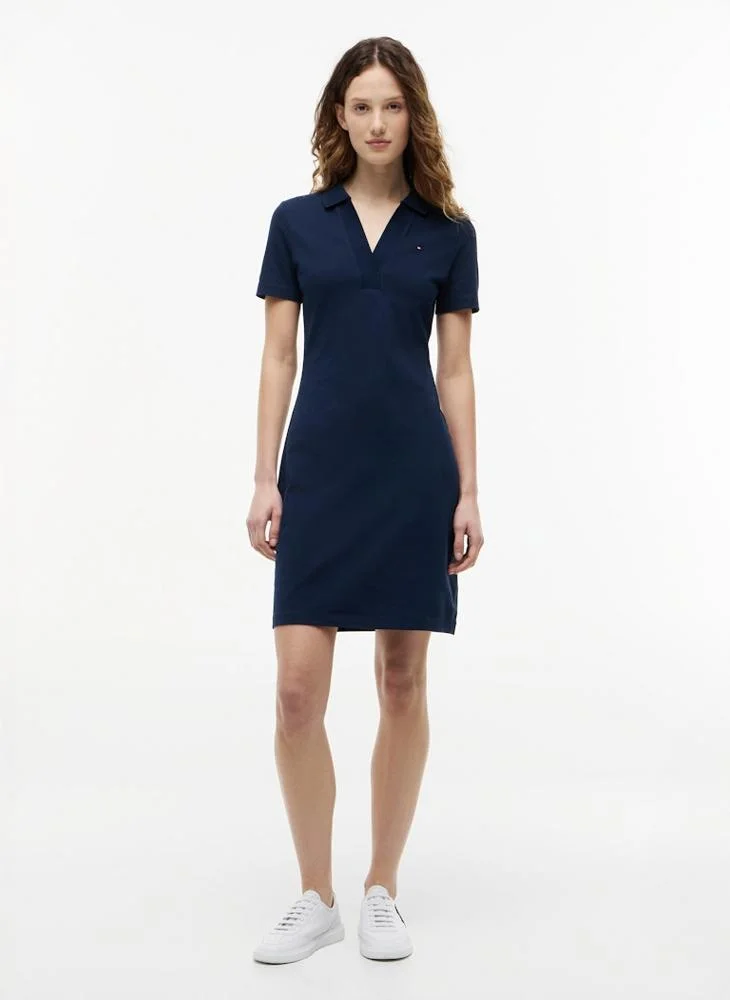 تومي هيلفيغر 1985 Slim Mini Short Sleeve Polo Dress
