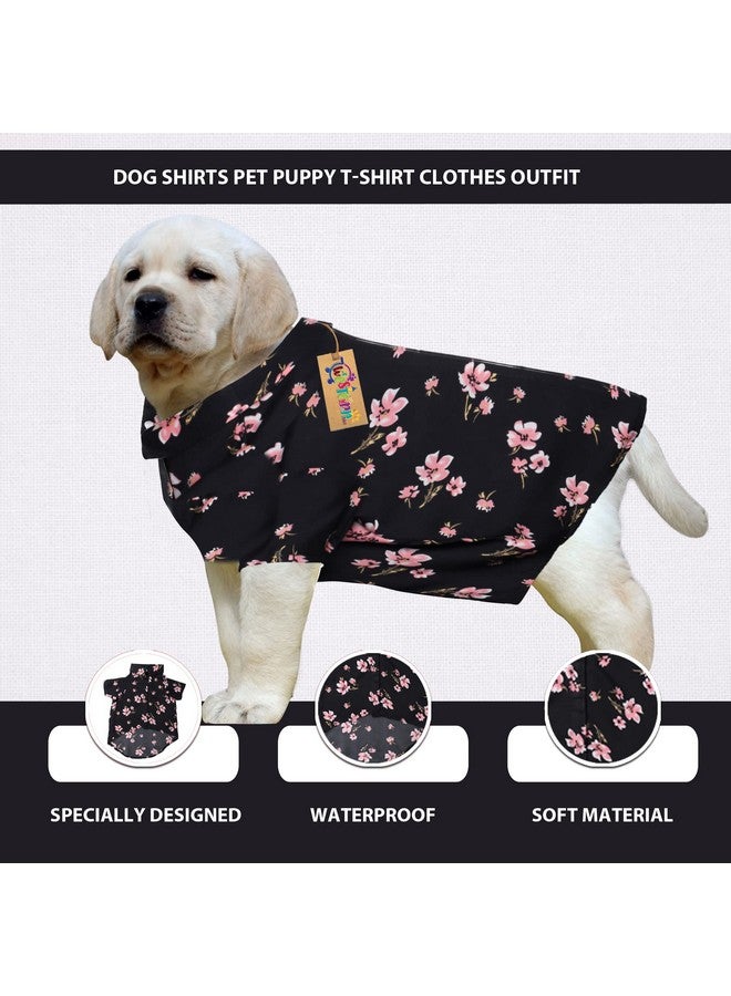 ويستيرن إرا قميص مطبوع عصري فائق النعومة، ملابس كلاب مريحة للغاية، قميص كلاب أساسي قابل للتنفس مطبوع عليه قطن، قميص خفيف الوزن ورقيق لكلبك (كبير جدًا - 26 بوصة) (طبعة زهور سوداء) - Image 4