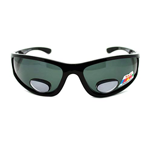JuicyOrange Mens Wrap Around Sport Sunglasses Polarized Plus Bifocal Reading Lens Black - Image 3
