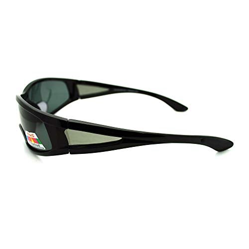JuicyOrange Mens Wrap Around Sport Sunglasses Polarized Plus Bifocal Reading Lens Black - Image 5