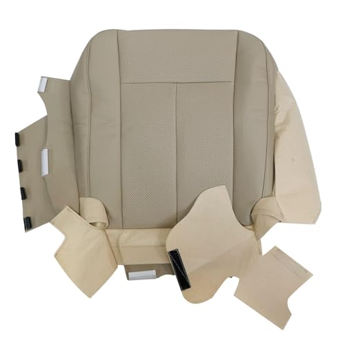 Priprilod Perforated Tan Leather Driver Side Bottom Replacement Seat Cover Compatible with Ford Expedition 2007 2008 2009 2010 2011 2012 2013 2014 - Image 1