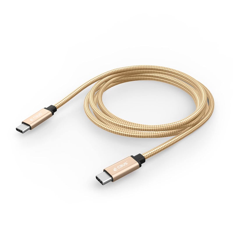 CBUS 10ft Heavy-Duty Braided USB C to C Fast Charging Cable Compatible with iPhone 15/Pro/Max/Plus, iPad Pro/Air, Samsung S23/S22/S21 Ultra, Motorola, Google Pixel,TCL - USB Type C Cord (Beige Gold) - Image 1