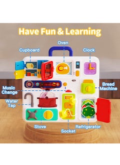Generic Busy Board for Toddlers 1-3 2-4 Travel Toys Light Up Musical Baby Toys 12-18 Months Toddler Toys Age 1-2 2-4 Children Sensory Toys Montessori Fine Motor Skills Toys for 1 Year Old Boy Girl  - Image 2